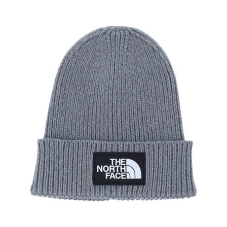 The North Face - Grå cuff Beanie - Kids Tnf Logo Box Beanie Cuff @ Hatstore