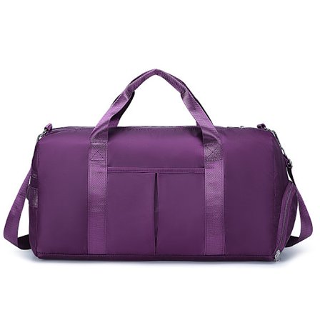 Sports Gym Bag For Travel Duffel Bag Med Våt Lomme Og Skoskap (Mørk Lilla)