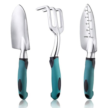 3-delt hageverktøysett, hageutstyr med sklisikkert ergonomisk håndtak, hageverktøy for menn og kvinner