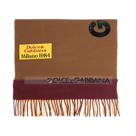 Dolce & Gabbana, Wool patchwork scarf with jacquard logo Brązowy, Mężczyzna, Rozmiar: ONE Size