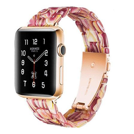 Kompatibel med Apple Watch-reimer 38-40mm/42-44mm Serie 5/4/3/2/1, Slank Resin-armbånd -38-40mm-Ansikt rød