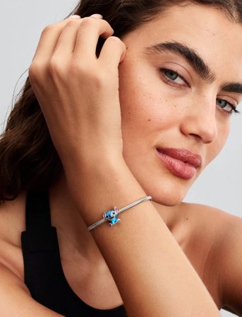 Pandora Disney Stitch Sterling Silver Charm With Purple, Blue And Black Enamel - Silver - ONE SIZE