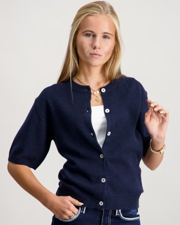 RYVLS Cloé Soft Knit S/S Cardigan Blå Trøjer Pige - Kids Brand Store