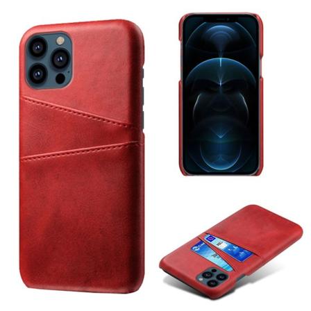 Nahkakuori korttipaikoilla iPhone 13 Pro Punainen