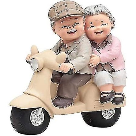 2023 - Rakkaus Isovanhemmille Vanhemmille Hääpäivä Häälahja Resin Rakastava Vanha Pariskunta Patsas Puutarha Koriste (shikai)-yuhao