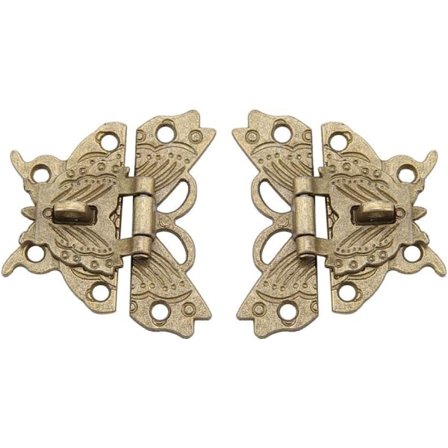 2 stk Vintage eske lås Retro sommerfuglformet dekorativ lås lås for J