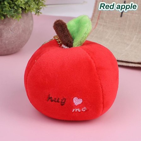 Frugt og grøntsag plys plys bamse appelsin peber æble kirsebær nøglering vedhæng(Rødt æble)