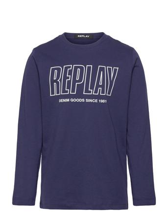 Longsleevet-Shirt T-shirts Long-sleeved T-shirts Blå Replay