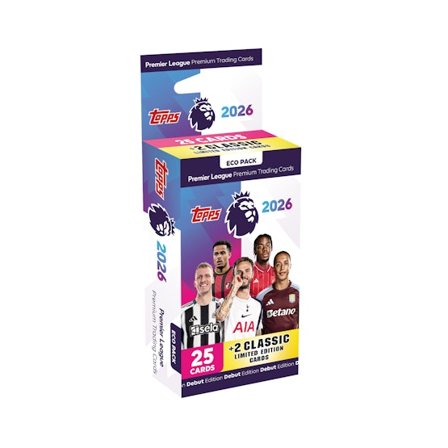 Topps - Černá Trading Cards - Premier League 2026 Eco Pack (25 cards + 2 Limited Edition) @ Hatstore