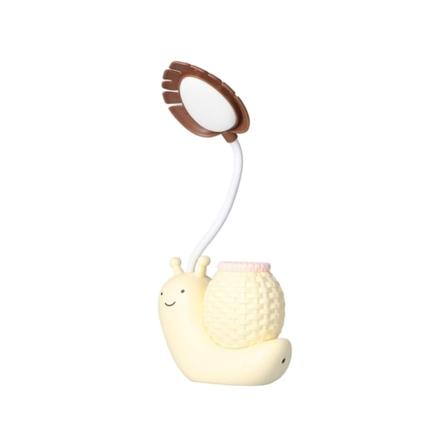 LED-p yt lamppu kyn npidikkeell , USB-ladattava, piirretty etana, p yt lamppu, joustava varsi, keltainen