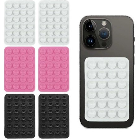 6 Stykker Mobiltelefon Sugekop, Silikone Mobiltelefon Sugekop, Alsidig Telefonholder, Bilsugekopsetui til Selfies og Videoer, Alle Telefoner