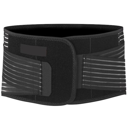 Andningsbart midjekompression stålstöd för ryggen, ländryggsbälte M Svart