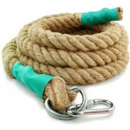 Klatretau med karabinkrok, 30 mm x 3 m Power Training Battle Rope for muskelstyrketrening