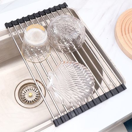 Hopfällbart Diskställ 48*23.5cm Hörndiskställ ROSTFRITT STÅL, ZQKLA