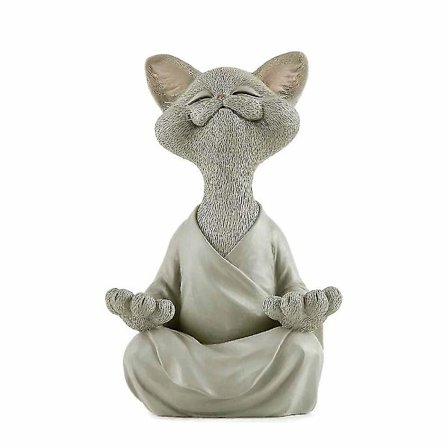 Buddha kattstaty meditation yoga samlarobjekt present till katt