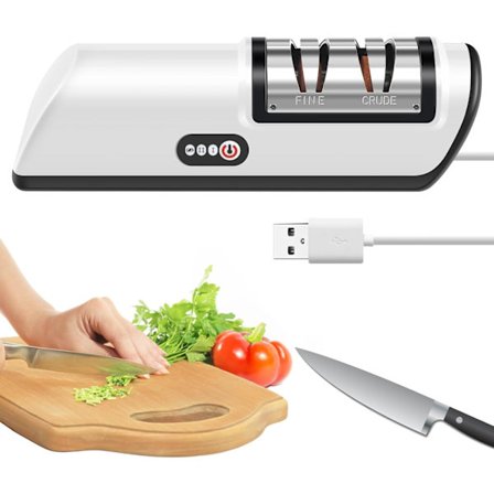 2000mAh Elektrisk Knivslip – 2 Lägen, Halkskydd, USB-Uppladdningsbar