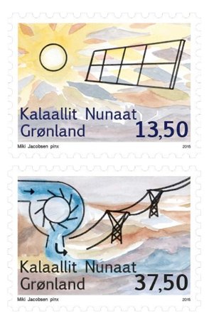 Grønland - Vedvarende energi - Postfrisk sæt 2v