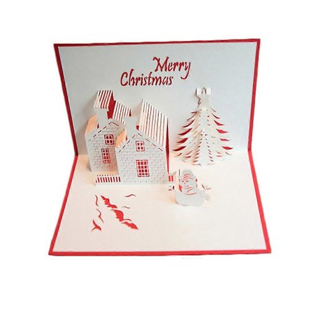 DIY Pop Up-kort Jul Tillfälle Handgjord Artikel Kul 10x15 Cm Papper Miljövänligt Tryck 1Set (LGL)