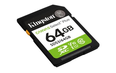 Kingston 64GB SDXC Canvas Select Plus Gen3 100MB/s C10 UHS-I U1 V10