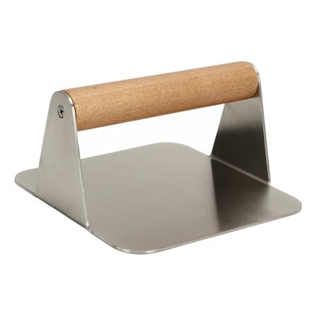 Burger Smasher 304 Ruostumaton Teräs Neliönmuotoinen Kädessä Pidettävä Burgeriprässi Puukahvalla Riisirullan Leikkeleprässi