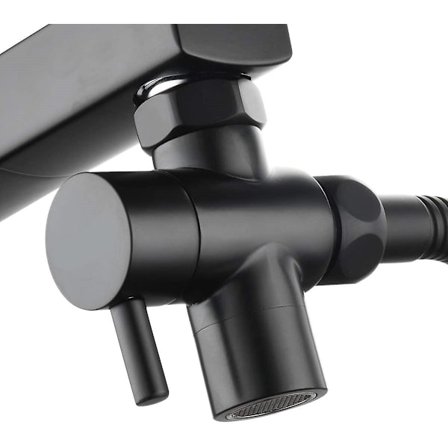 Mässing diskbänksventil avledare krandelare, kranadapter 3-vägs kranavledare ventil, svart