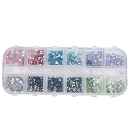 12 Fack Nagelkonst Strass DIY Glitter Pärlor Manikyr Verktyg 6
