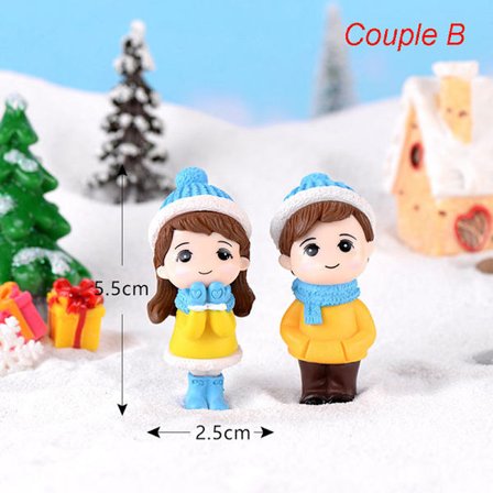 Vinterpar DIY Mini Miniatyrfigur Snowman Micro Landsca