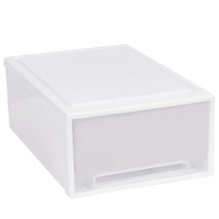 Hvid opbevaringsboks i plast med skuffedesign til legetøj, tøj og kosmetik 1 stk [D] Hvid 37.00X25.50X14.00CM
