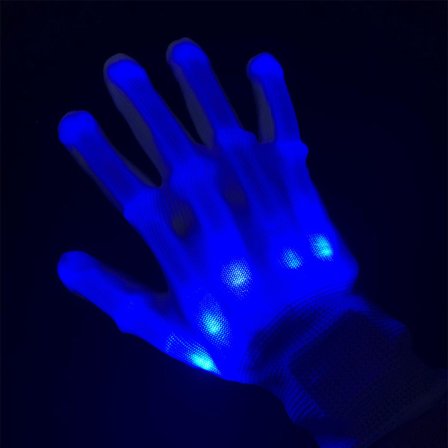 Led handskar Skelett Blinkande Light Up Leksaker för pojkar Flickor Barn Tonåring Party/Light Show/Glow Party/Halloween/Jul/Födelsedagspresent(Stor 