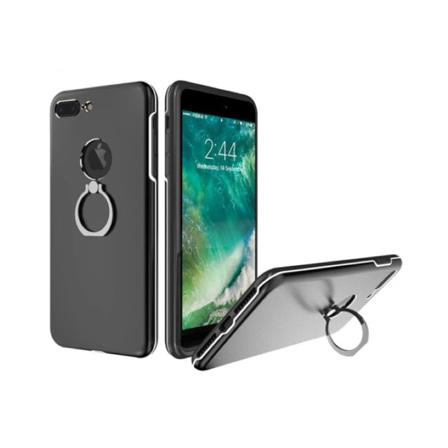 Praktisk Smart iPhone 8 Plus-deksel med Ringholder KISSCASE Svart