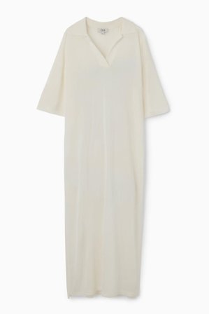 COS Damen Polo Maxi Dress - Weiss