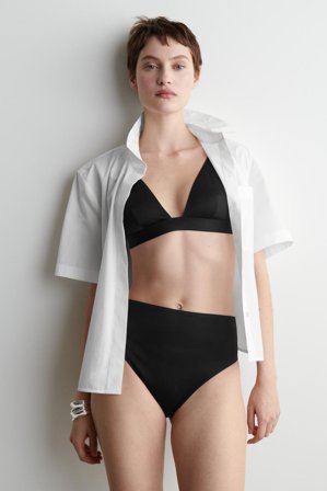 COS Women's Top Bikini In Scuba Bag in Nero
