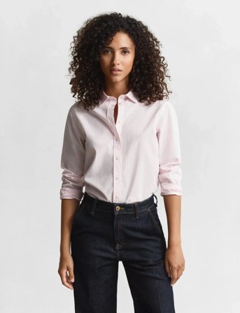 GANT Reg Classic Poplin Striped Shirt - Pink - 46