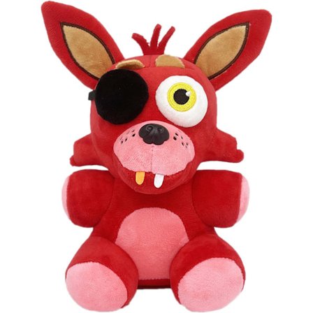 Foxy Plush | Rød, Sort | Nat Plyslegetøj, Stoppet Dyr, Gaver til Børn, Piger, Drenge 7"