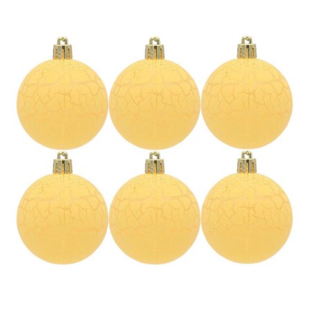 6 st 6 cm julkulor med sprickeffekt, enkla att hänga, festliga, klara färger, julgranskulor, hängen