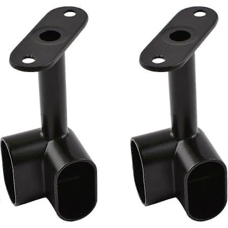 St 90 Oval Hjørne Garderobestang Støttebraketter Kraftige Garderobetilbehør Henger Skinne Flens for Garderobestang, Svart