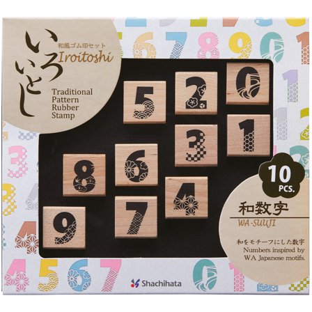 Stamp Set Iroitoshi Wa-suuji 10-Pack