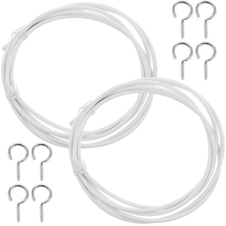 2 Sett Gardinoppheng Tråd Dusjforheng Tråd Kabel Gardinskinnesystemsett