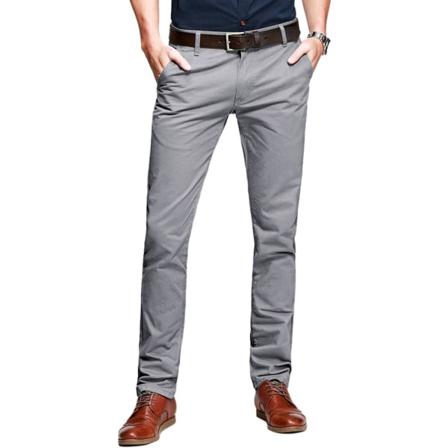 ch herr Slim Tapered Flat Front Casual byxor 8118 Medium Gra 29