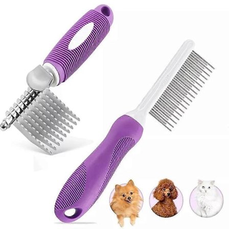 Metal Pelsudreder og Plejeværktøj til Små Kæledyr og Dyr 2 stk. Small Pet Select Hair Buster Kam til Hunde Katte og Kaniner