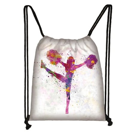 Cheerleading rygsæk til piger, teenager skuldertasker til rejsejournal, cheerleader taske, dame snøretasker, sko holder~03443
