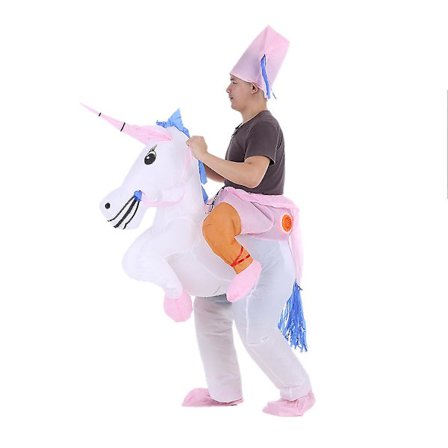 Suloinen aikuisten puhallettava pukuasu Puhdista Fancy Dress Party Halloween Puhallettava Pegasus-asu Hyppypuku Miehille Naisille