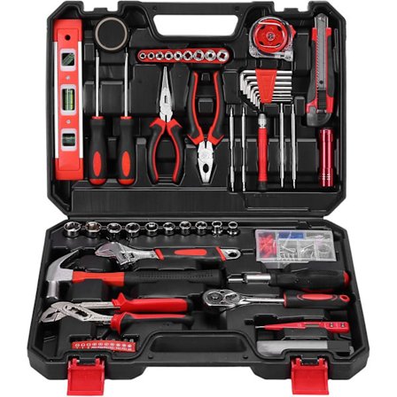 120-delars handverktygssats (med verktygslåda i plast)