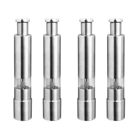 Salt- og pepperkvernsett, salt- og pepperkvern i rustfritt stål, slitesterk enhåndsbetjening