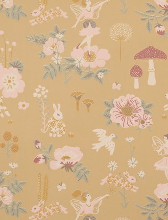 Majvillan Wallpaper Old Garden Mellow Yellow - Yellow - 1005X 53CM
