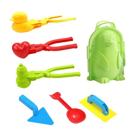 7 stk. Sneboldsfremstillingslegetøj Sneboldklip Sne-skuffe Snelegetøj til Børn Vinter Udendørs Sneboldkamp Snelege