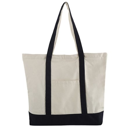 Kraftig bomullslerret tote bag 45*35+9