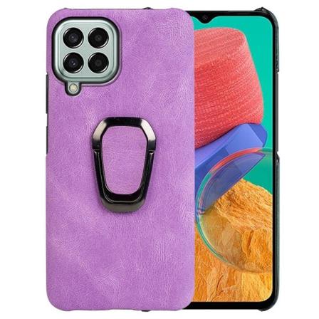 Stødsikkert lædercover med oval kickstand til Samsung Galaxy M33 5G - Lilla Purple