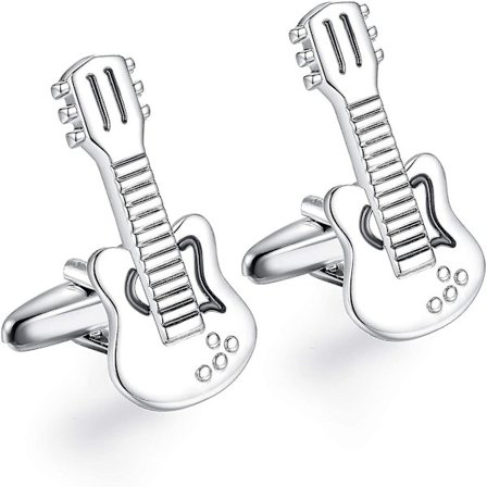 Herre manchetknapper Bryllup Sølv Manchetknapper Herre Smykker Guitar Form Rustfrit