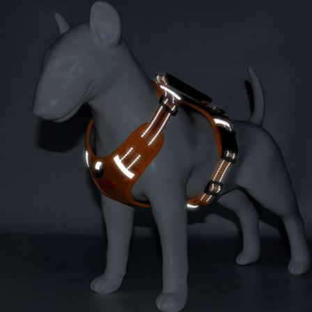 Reflekterande Justerbar Andningsbar Säker Hundsele Koppel för Resor Utomhus Orange S